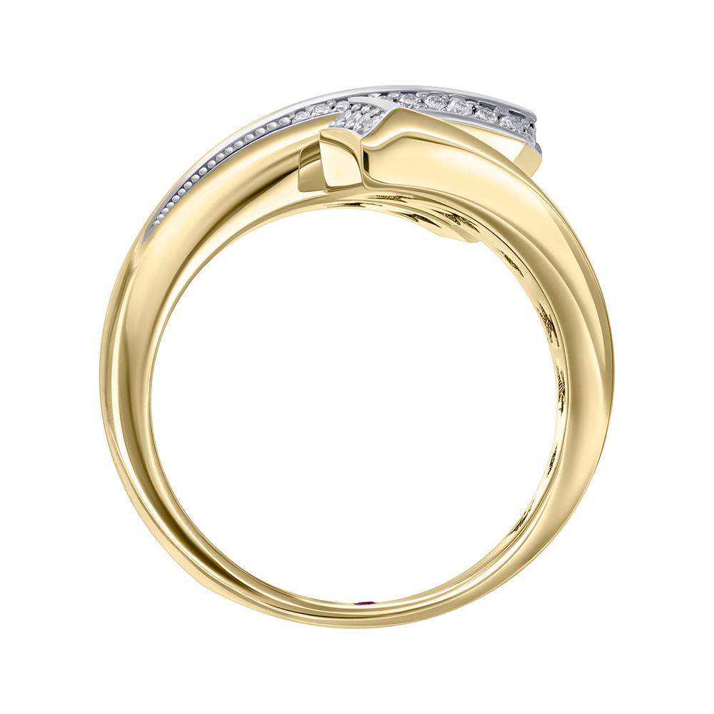 Кольцо из желтого золота с бриллиантами и рубином 9311042Б 