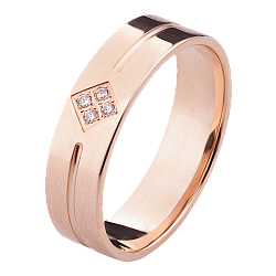 Обручальное кольцо с бриллиантом 502-040-199