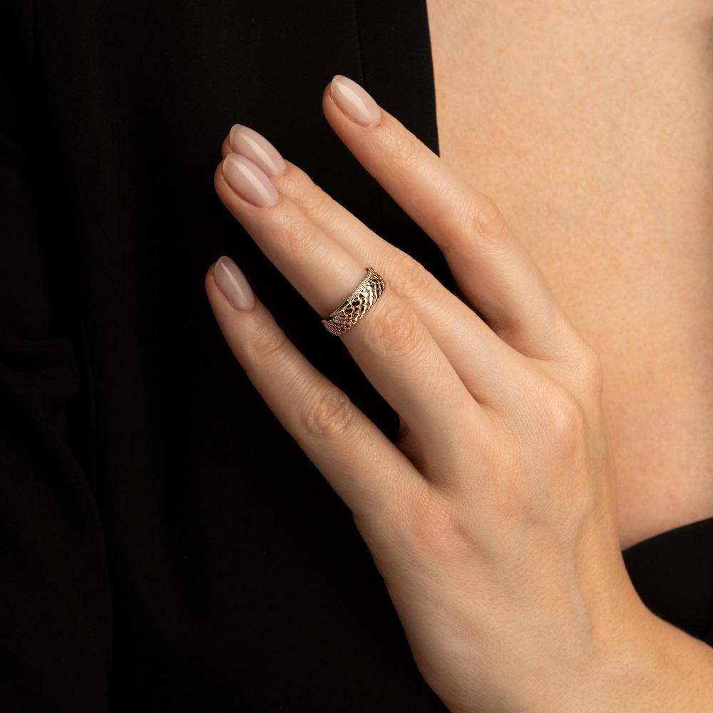 Кольцо из красного и белого золота с бриллиантами 911809Б