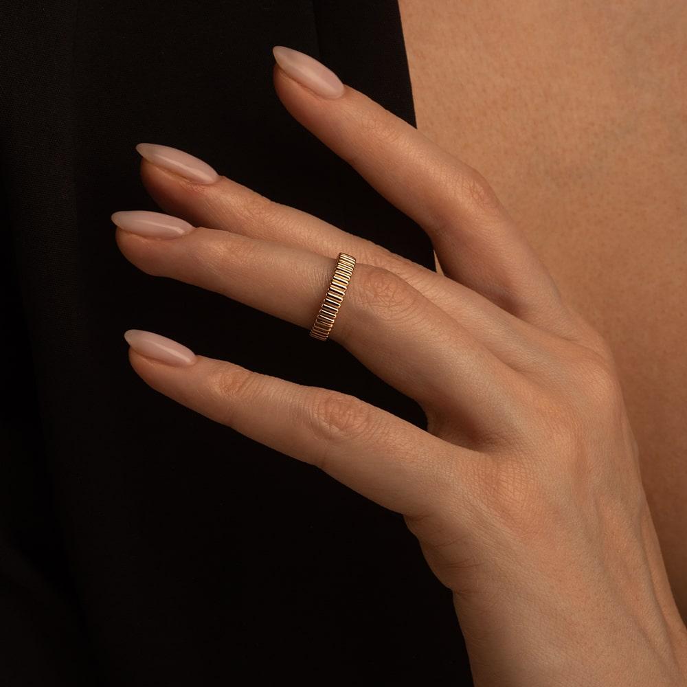 Обручальное кольцо из желтого золота 585 пробы 931479-3