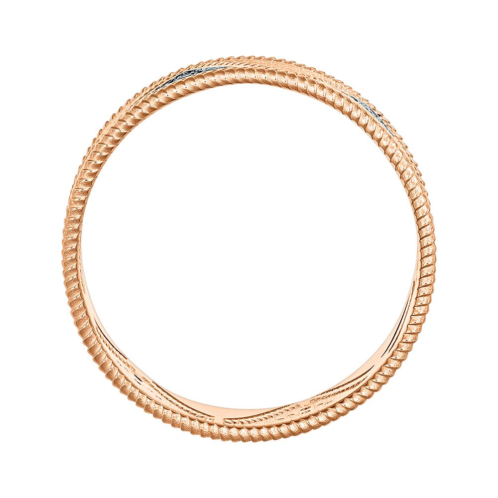 Кольцо из красного золота с черными и белыми бриллиантами 911942ЧБ