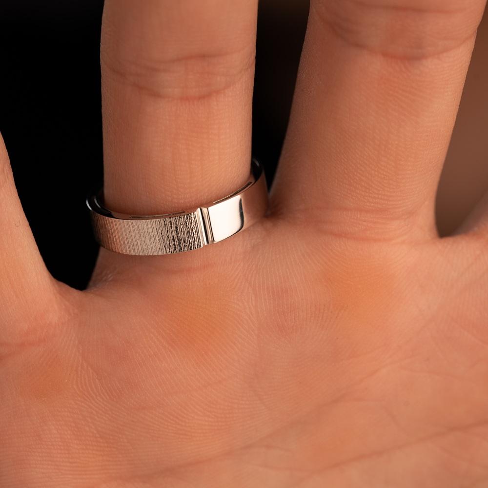 Обручально кольцо из белого золота 921853