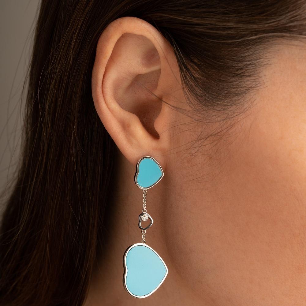 Серьги из белого золота с бирюзой 922813Б