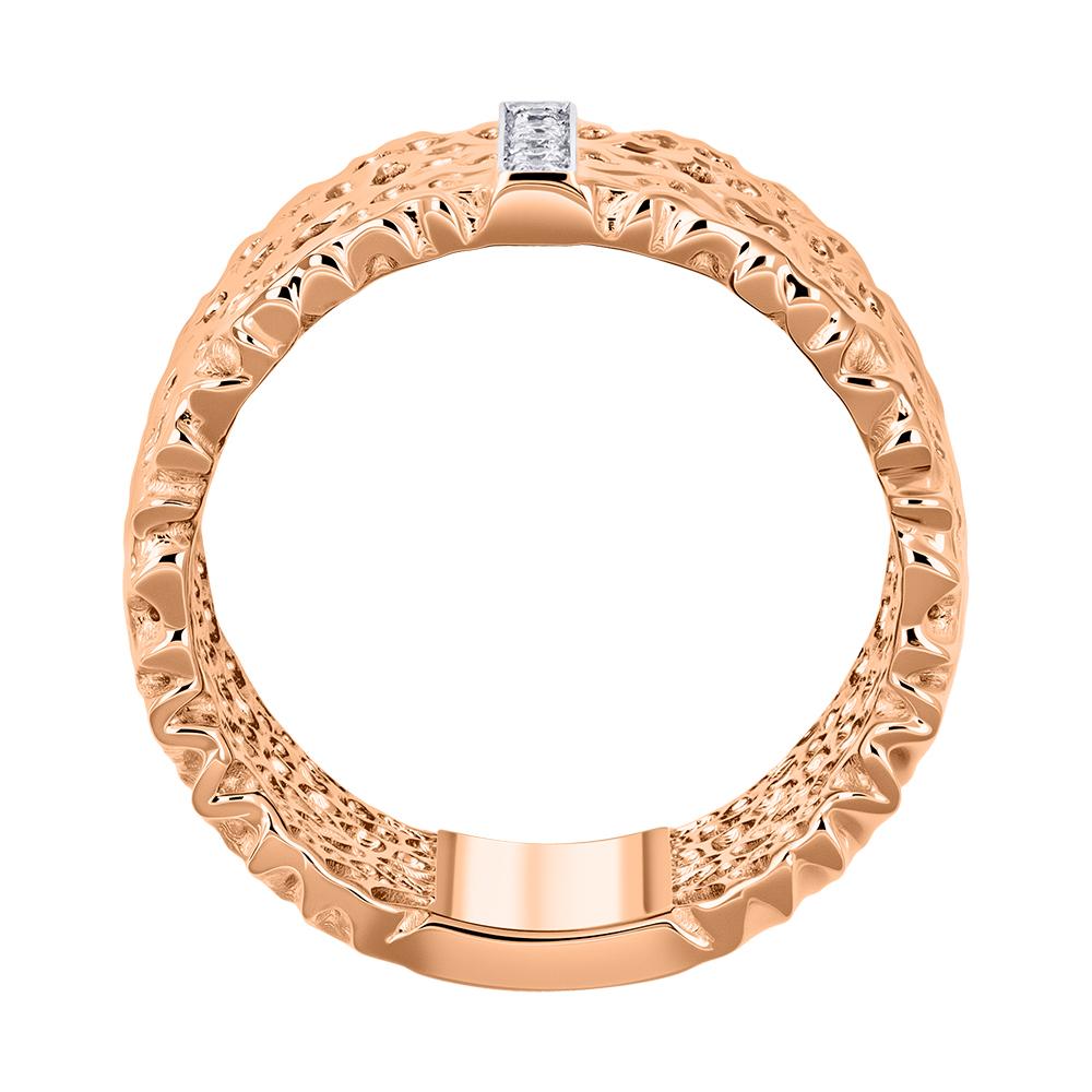 Обручальное кольцо фактурное с бриллиантами 911997Б