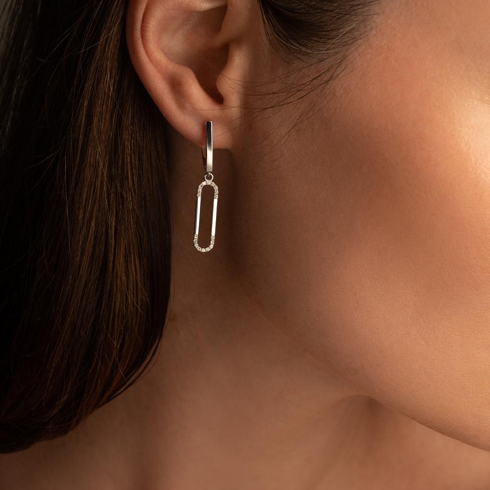 Серьги из белого золота с бриллиантами 922796Б