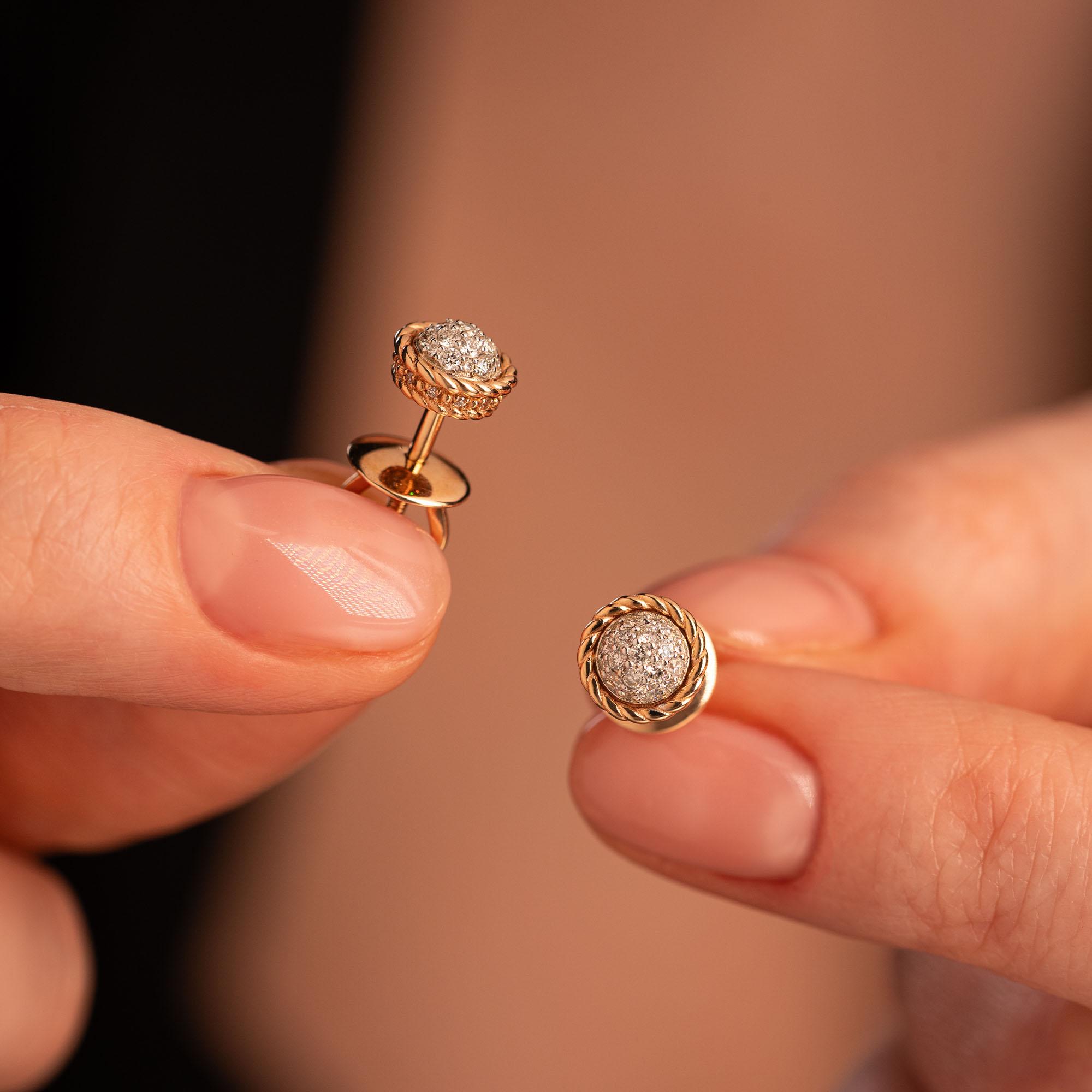 Серьги-пусеты с бриллиантами 912971Б