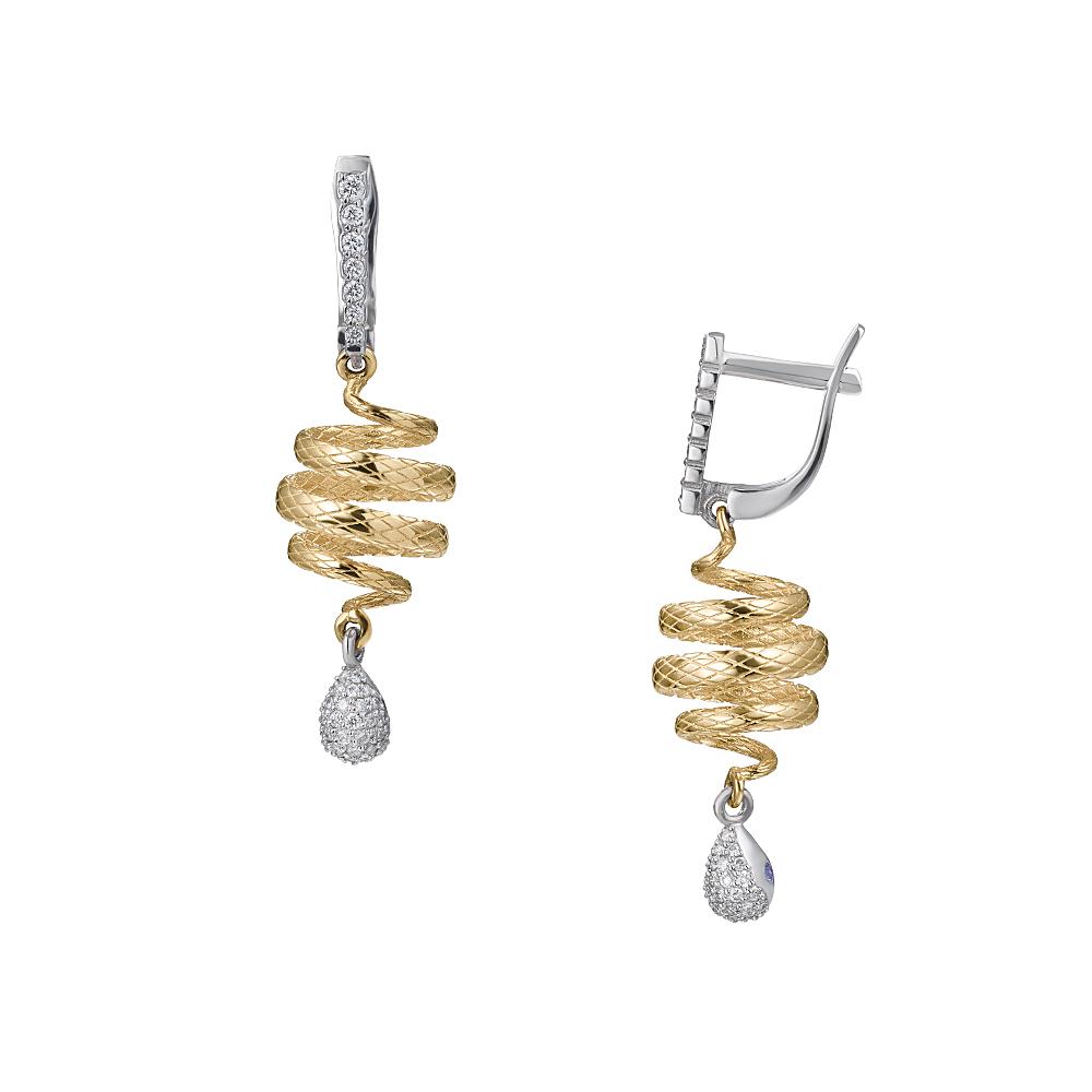 Серьги с бриллиантами и сапфирами 922729Б