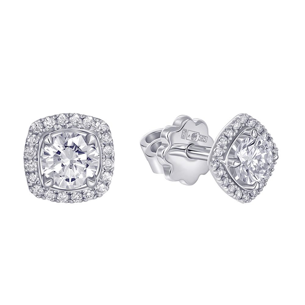 Серьги из белого золота с бриллиантами 9221084Б