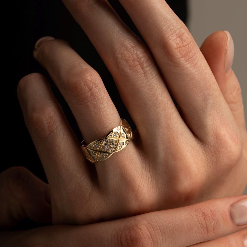 Кольцо из желтого золота 585 пробы с бриллиантами 931498Б