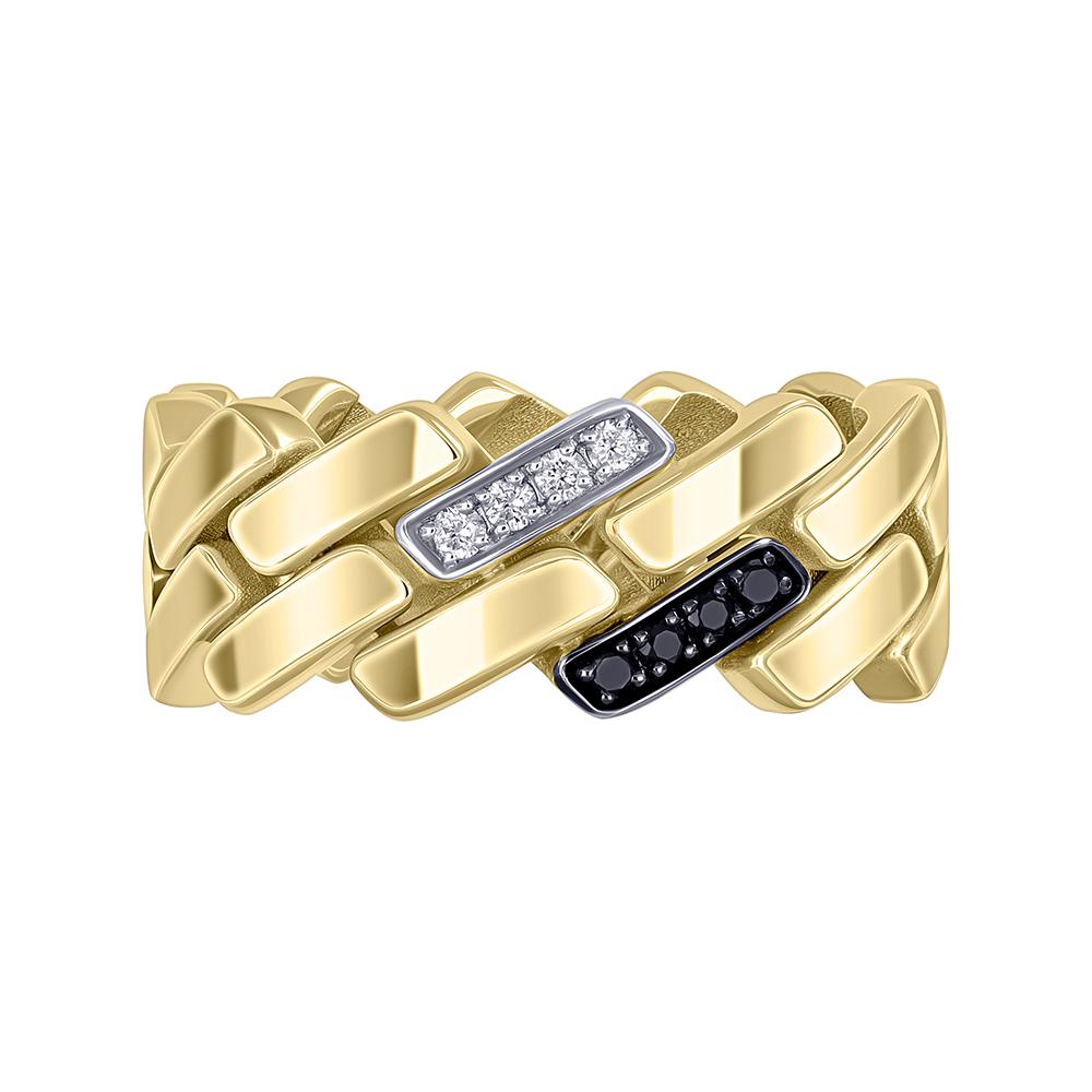 Кольцо из желтого золота с бриллиантами 931880ЧБ