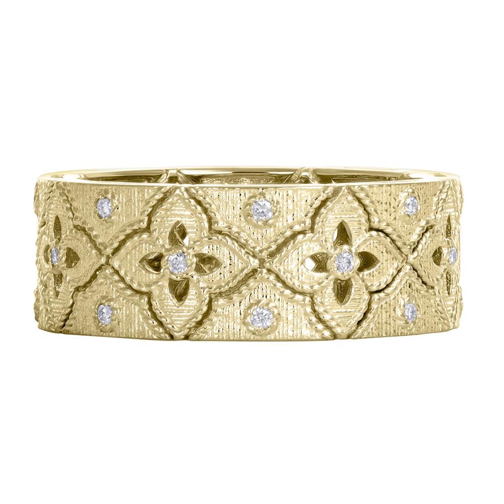 Обручальное кольцо из желтого золота с бриллиантами и рубином 9311037Б 