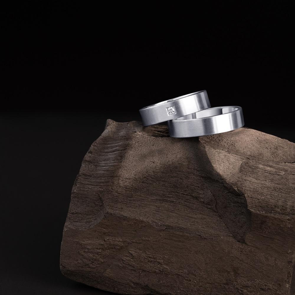 Обручальное кольцо из белого золота 210-000-356