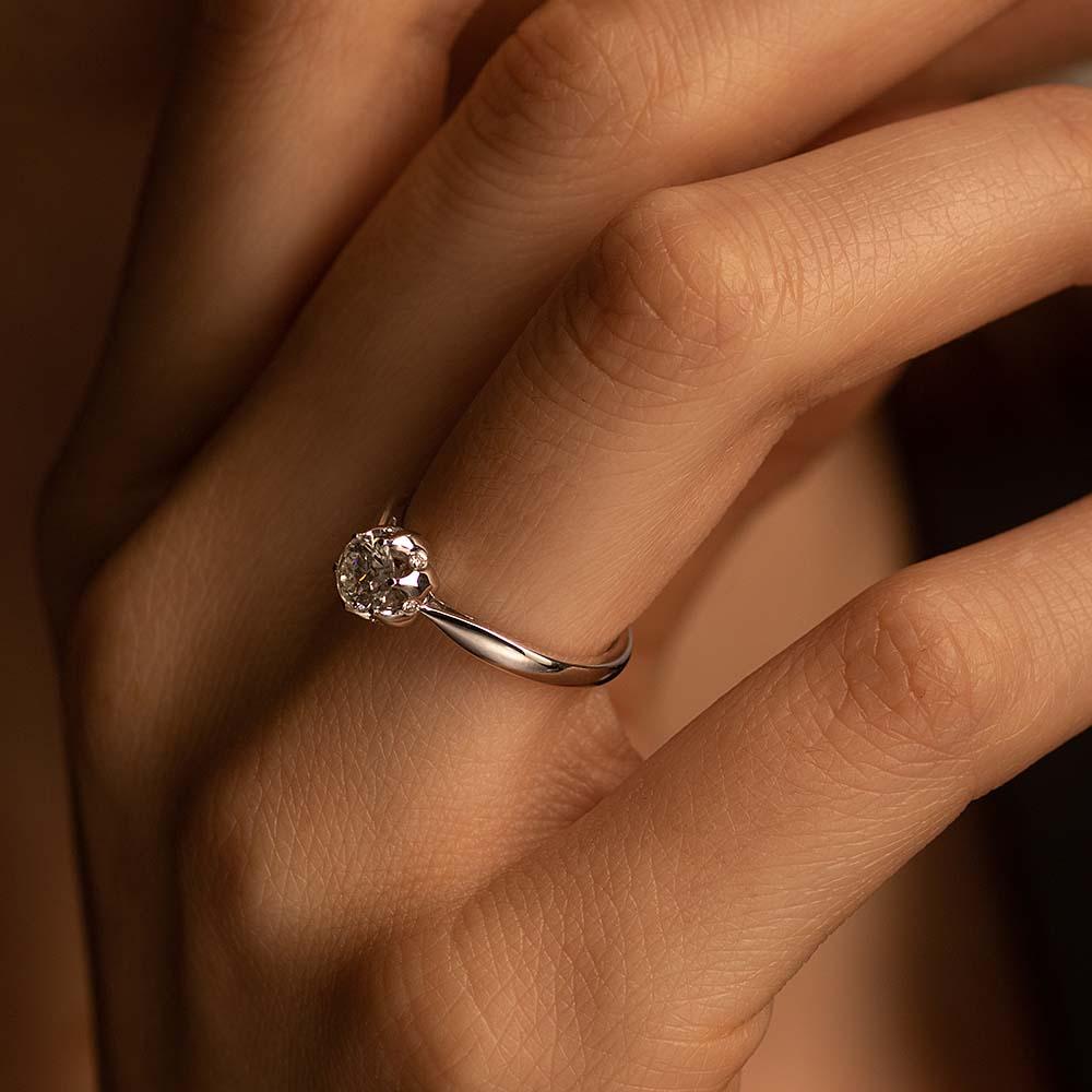 Кольцо помолвочное из белого золота 921621Б