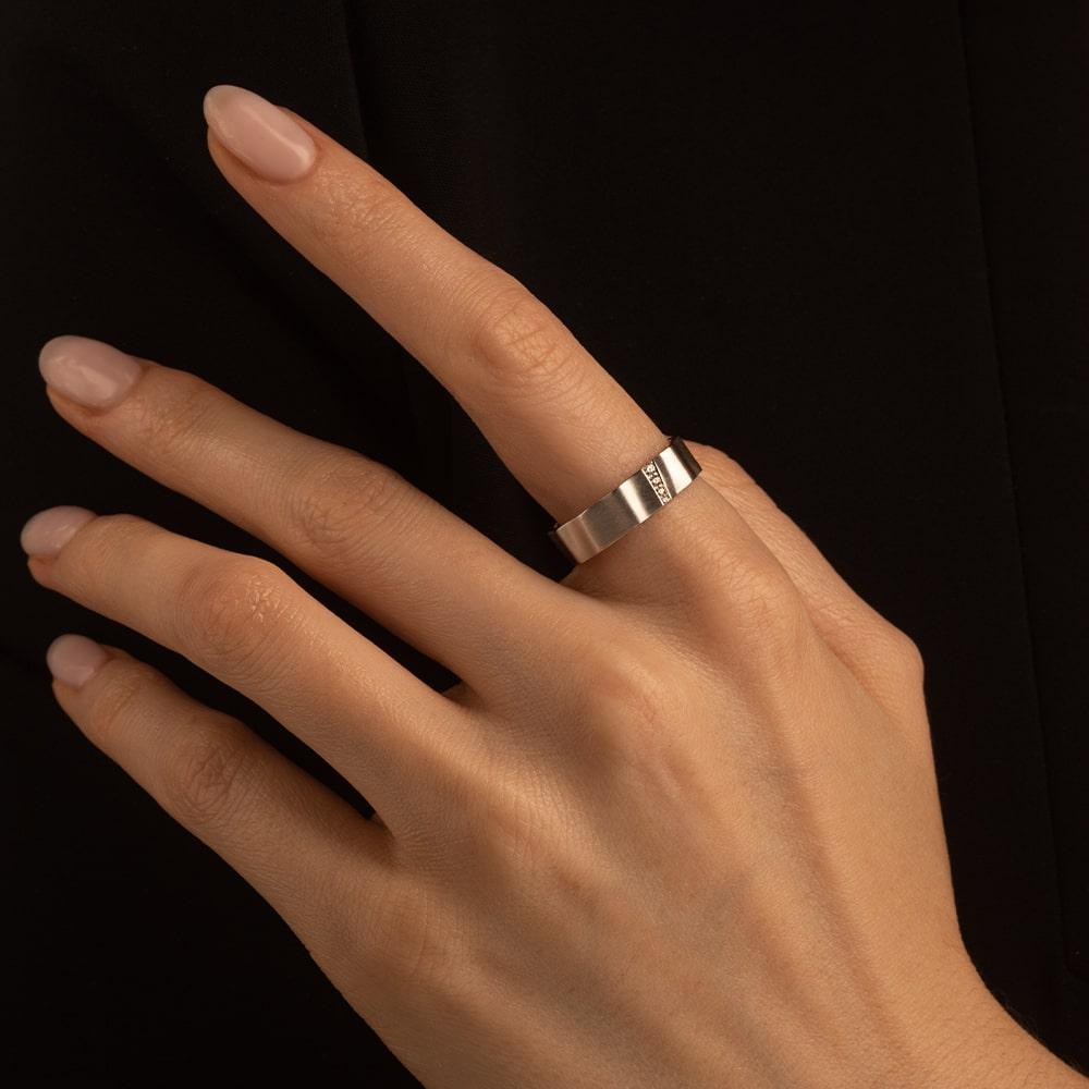 Обручальное кольцо из белого золота 585 пробы с бриллиантами 921769-2Б