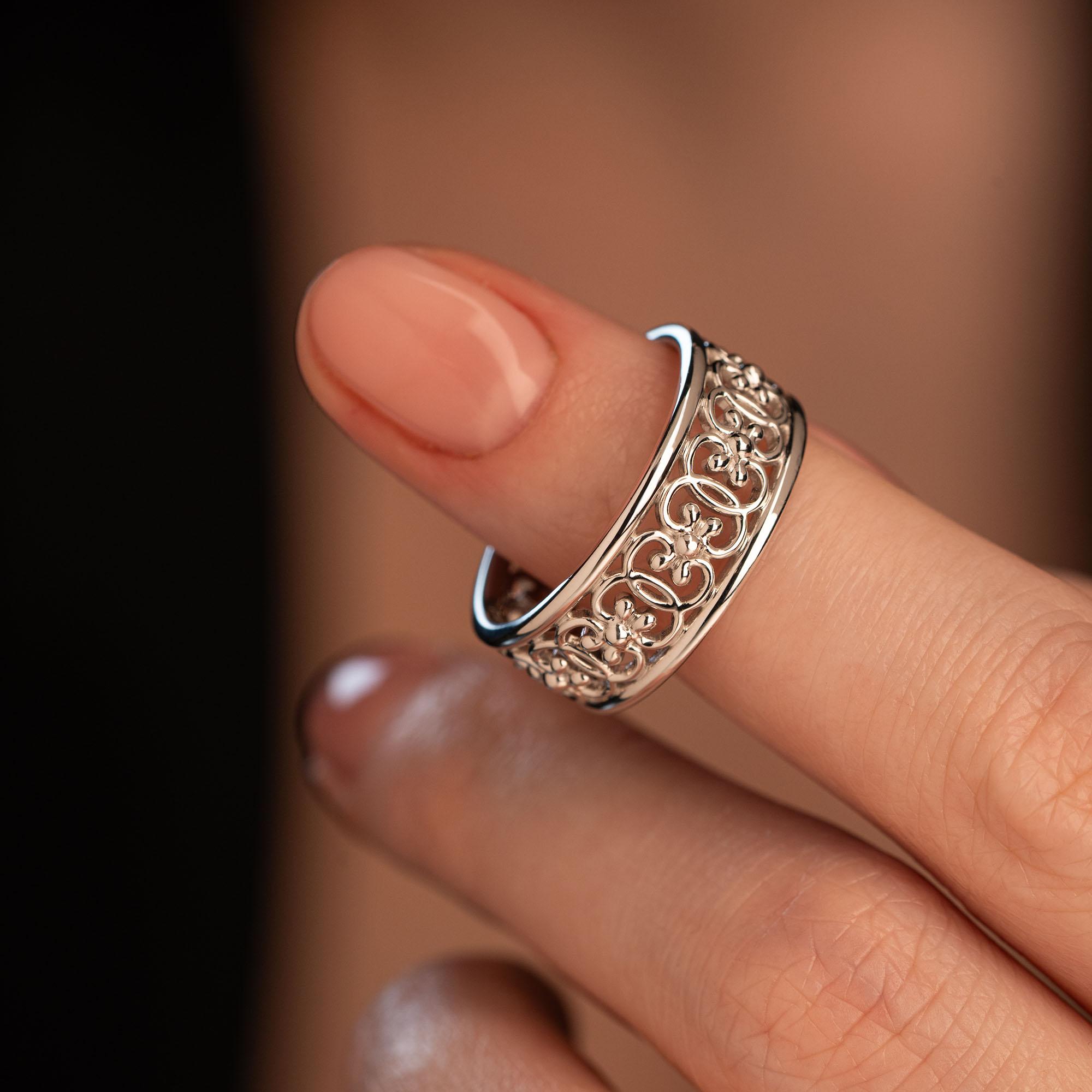 Кольцо из белого золота 921448