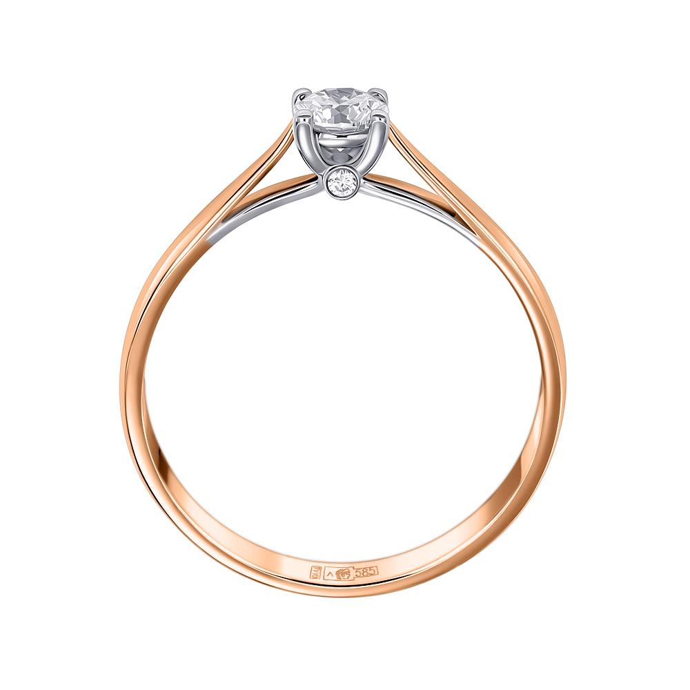 Кольцо помолвочное из красного и белого золота 9111109Б