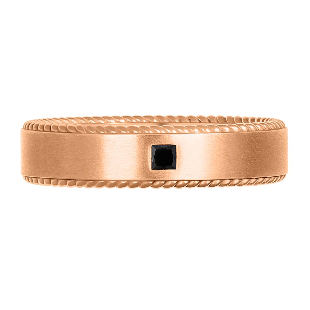 Кольцо из красного золота с черным бриллиантом 911799ЧБ