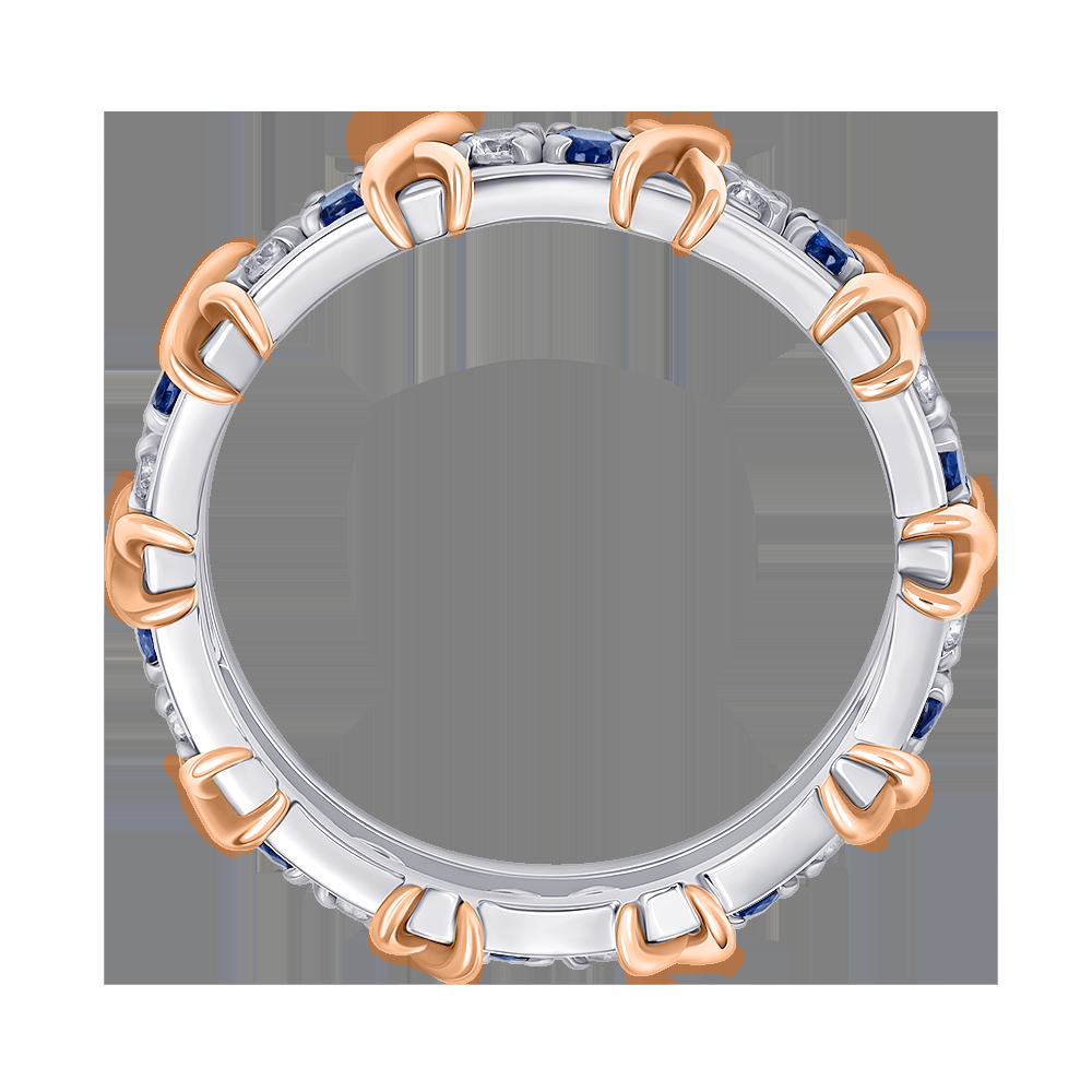 Кольцо из золота с сапфиром и бриллиантами 911293СБ