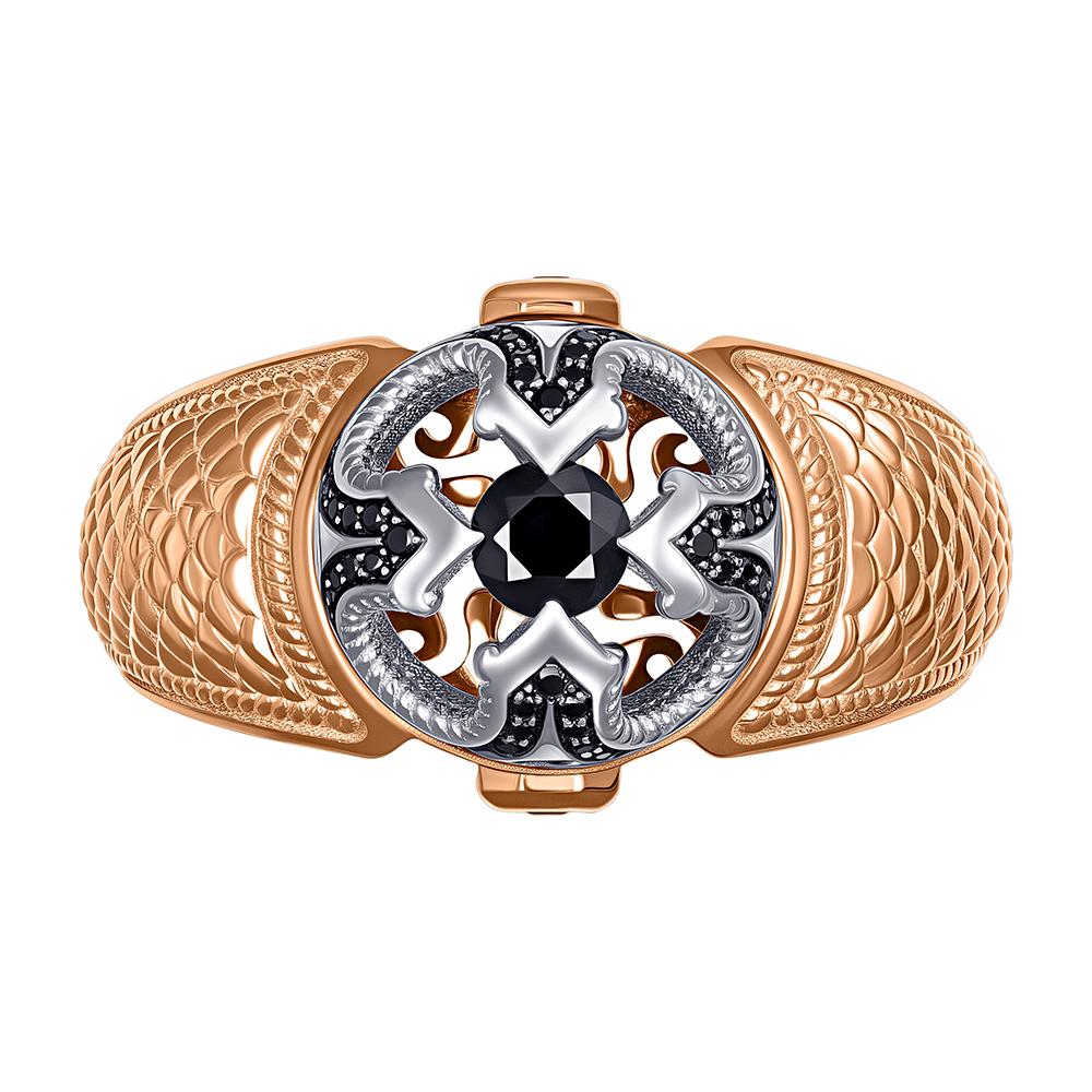 Кольцо с черными бриллиантами 911919ЧБ