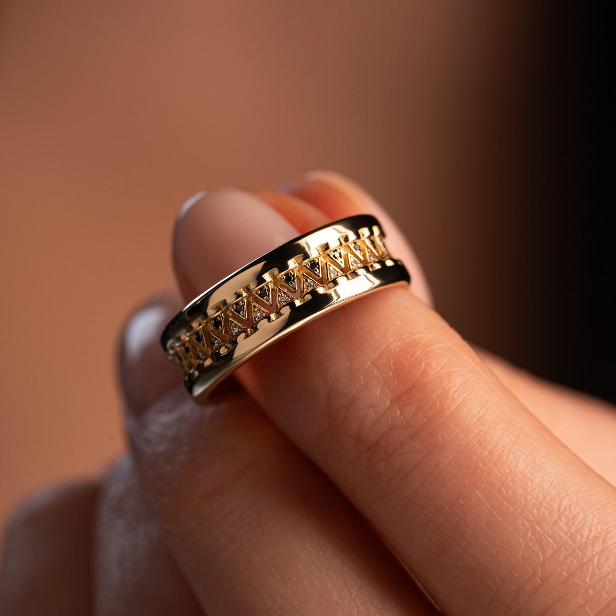 Кольцо с бриллиантами 931921ЧБ