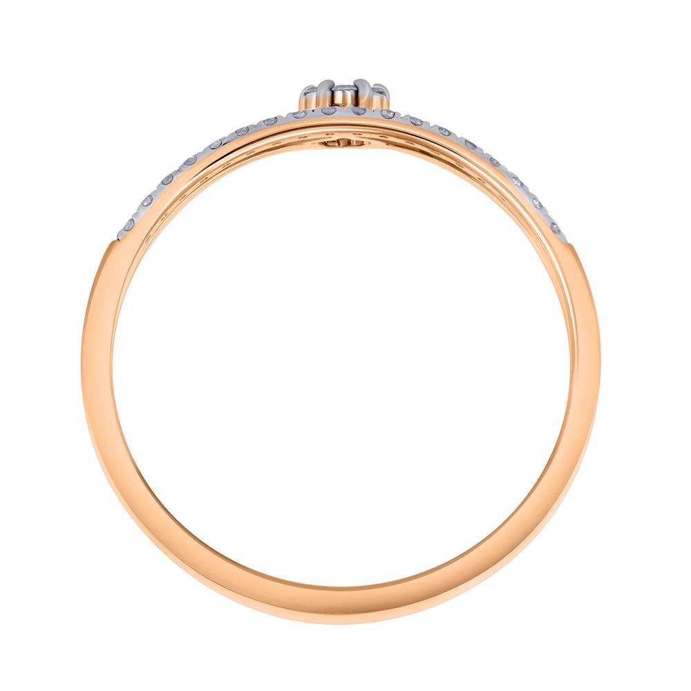 Помолвочное кольцо из красного золота с бриллиантами 911765Б