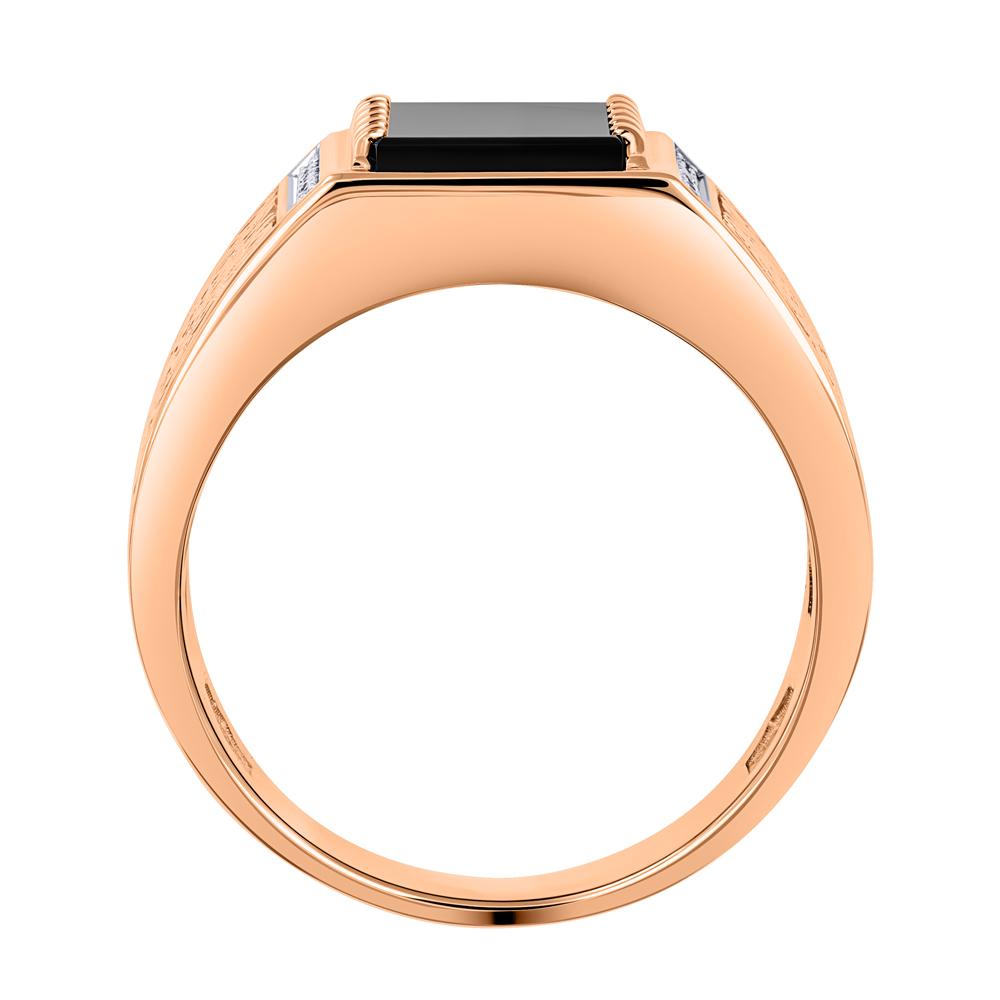 Кольцо с бриллиантами и ониксом 9111010Б