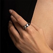 Обручальное кольцо из белого золото 585 пробы мятый металл 921759