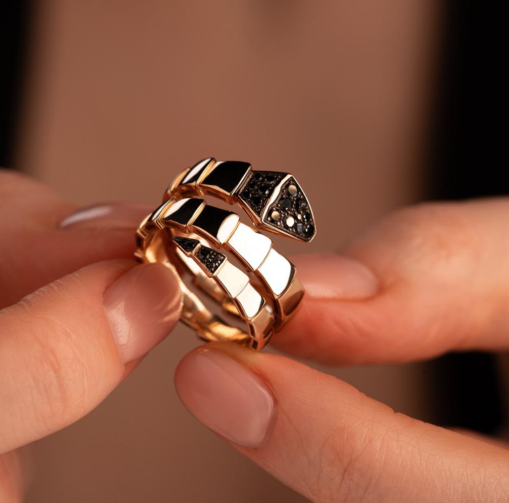 Кольцо с черными бриллиантами 911598ЧБ