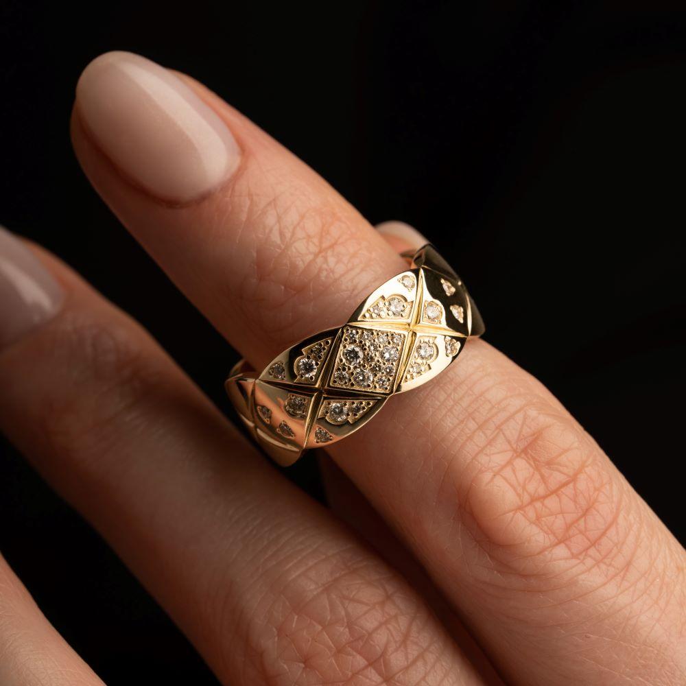 Кольцо из желтого золота 585 пробы с бриллиантами 931498Б