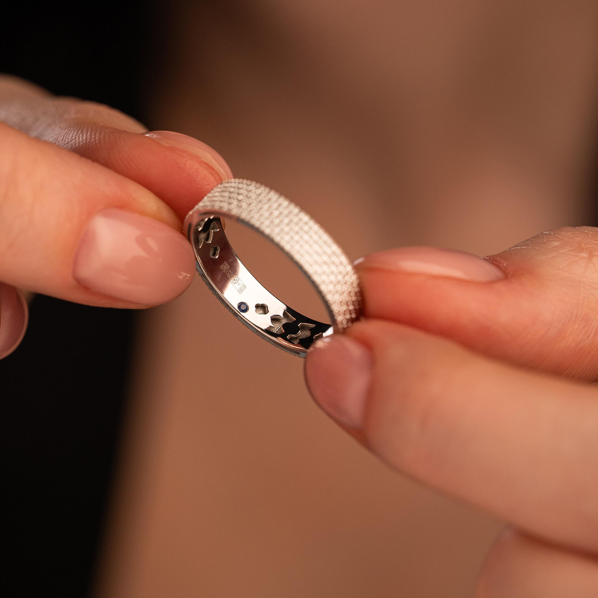 Кольцо из белого золота с сапфиром 9211038