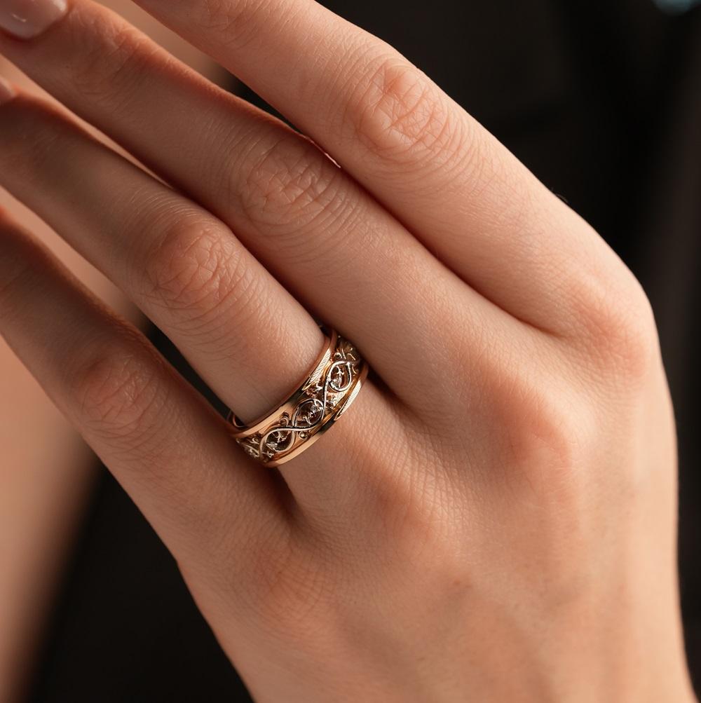 Обручальное кольцо с бриллиантами 911337Б