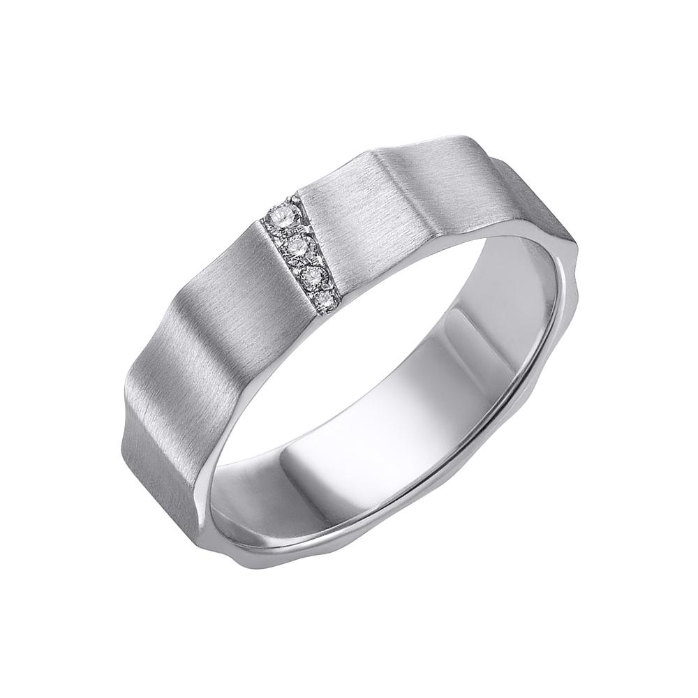 Обручальное кольцо из белого золота 585 пробы с бриллиантами 921769-2Б