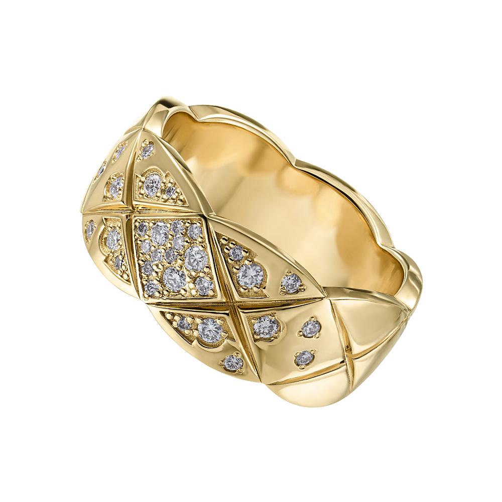 Кольцо из желтого золота 585 пробы с бриллиантами 931498Б