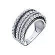 Дизайнерское кольцо с плетением и дорожками бриллиантов 921698ЧБ