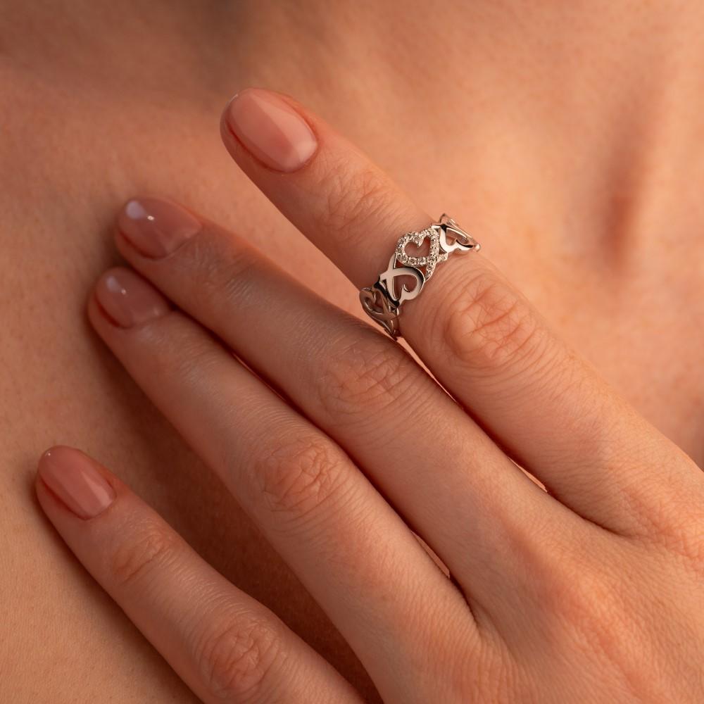 Кольцо из белого золота с бриллиантами 921885Б