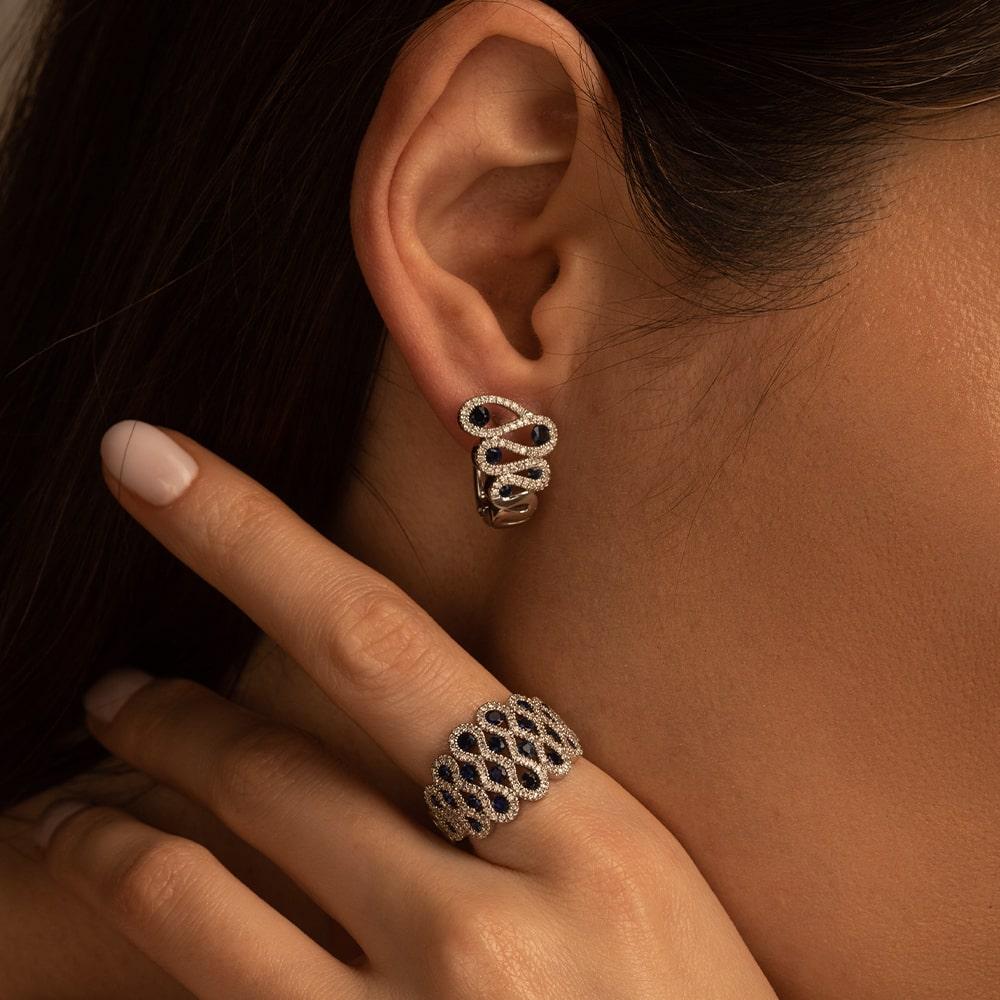 Кольцо из золота с сапфиром 921485С