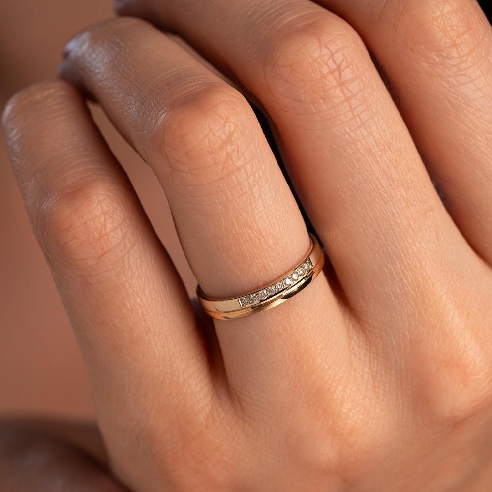 Обручальное кольцо с бриллиантами 432-090-318