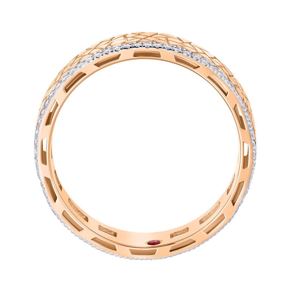 Кольцо из красного золота с бриллиантами 9111069Б