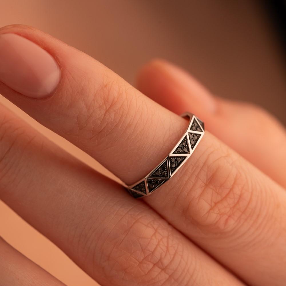 Обручальное кольцо из белого золота 921882ЧБ