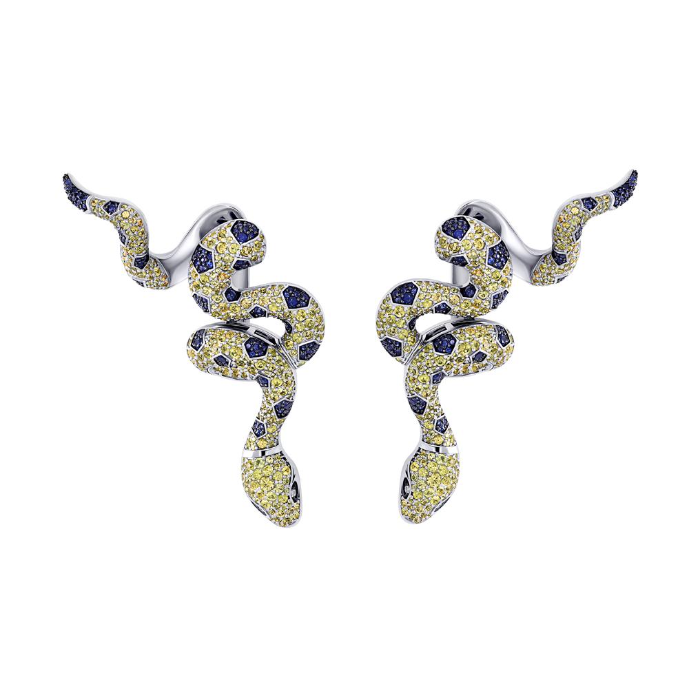 Дизайнерские серьги с сапфирами 9221021С