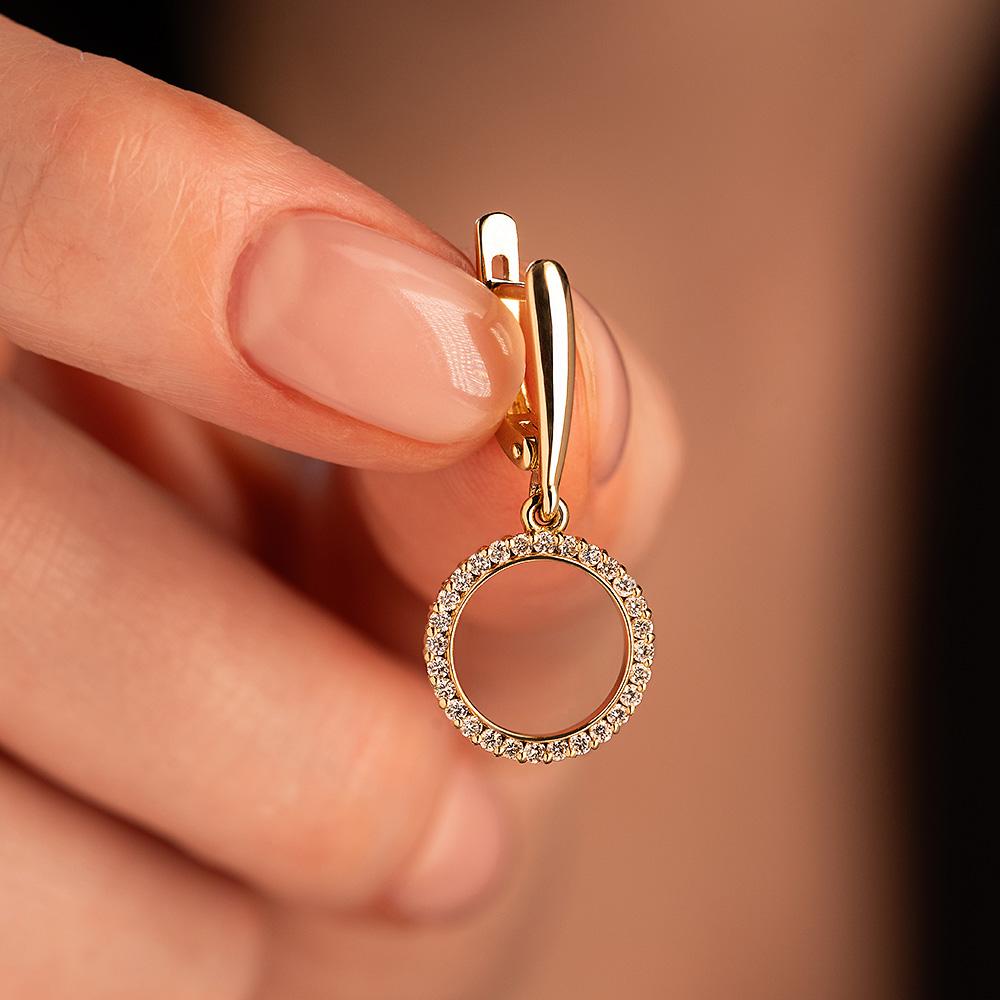 Серьги из золота с бриллиантами 932530Б