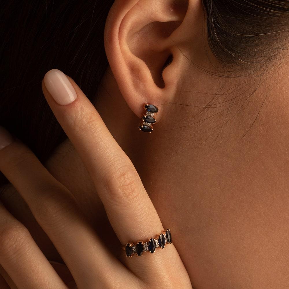 Кольцо из золота с сапфирами 911098С