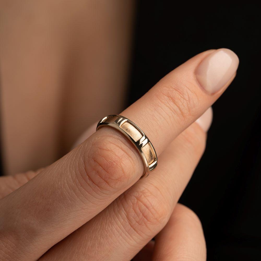 Кольцо из красного и белого золота 585 пробы 911782