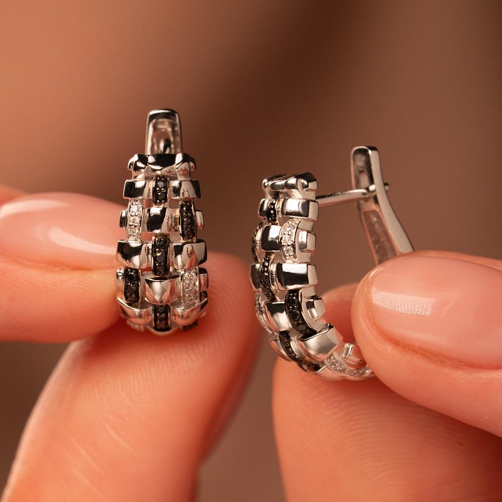 Серьги из белого золота 922844ЧБ