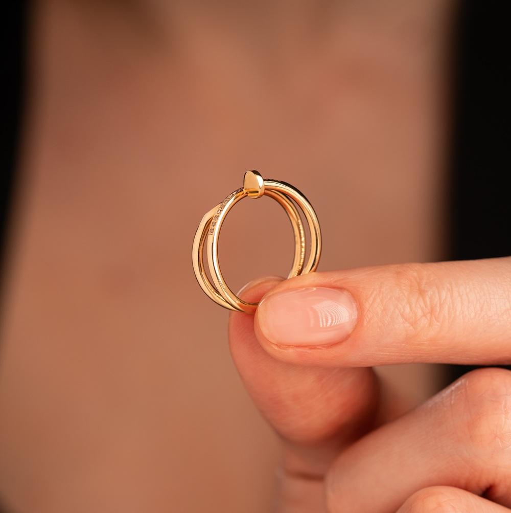 Кольцо-гвоздь с дорожкой бриллиантов 911733Б