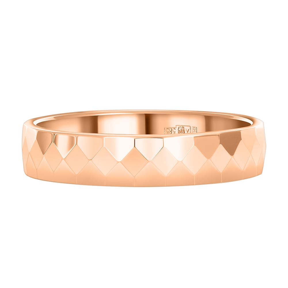 Обручальное кольцо из красного золота с гранями 500-000-195