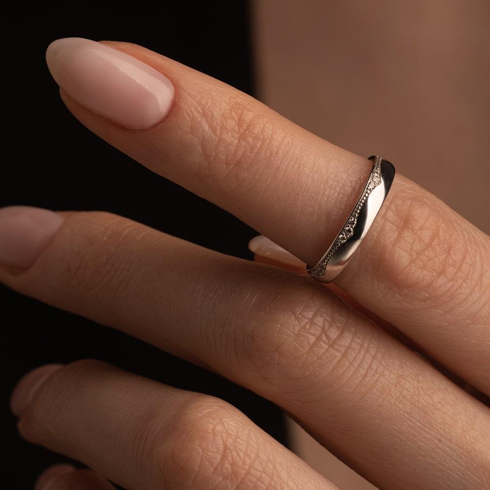 Кольцо из белого золота 585 пробы с бриллиантами 921737Б